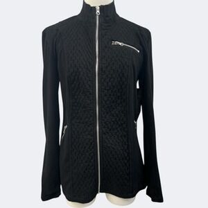 Liverpool Jacket Womens Small Black Casual Quilted Full Zip Stretch XM1060M14